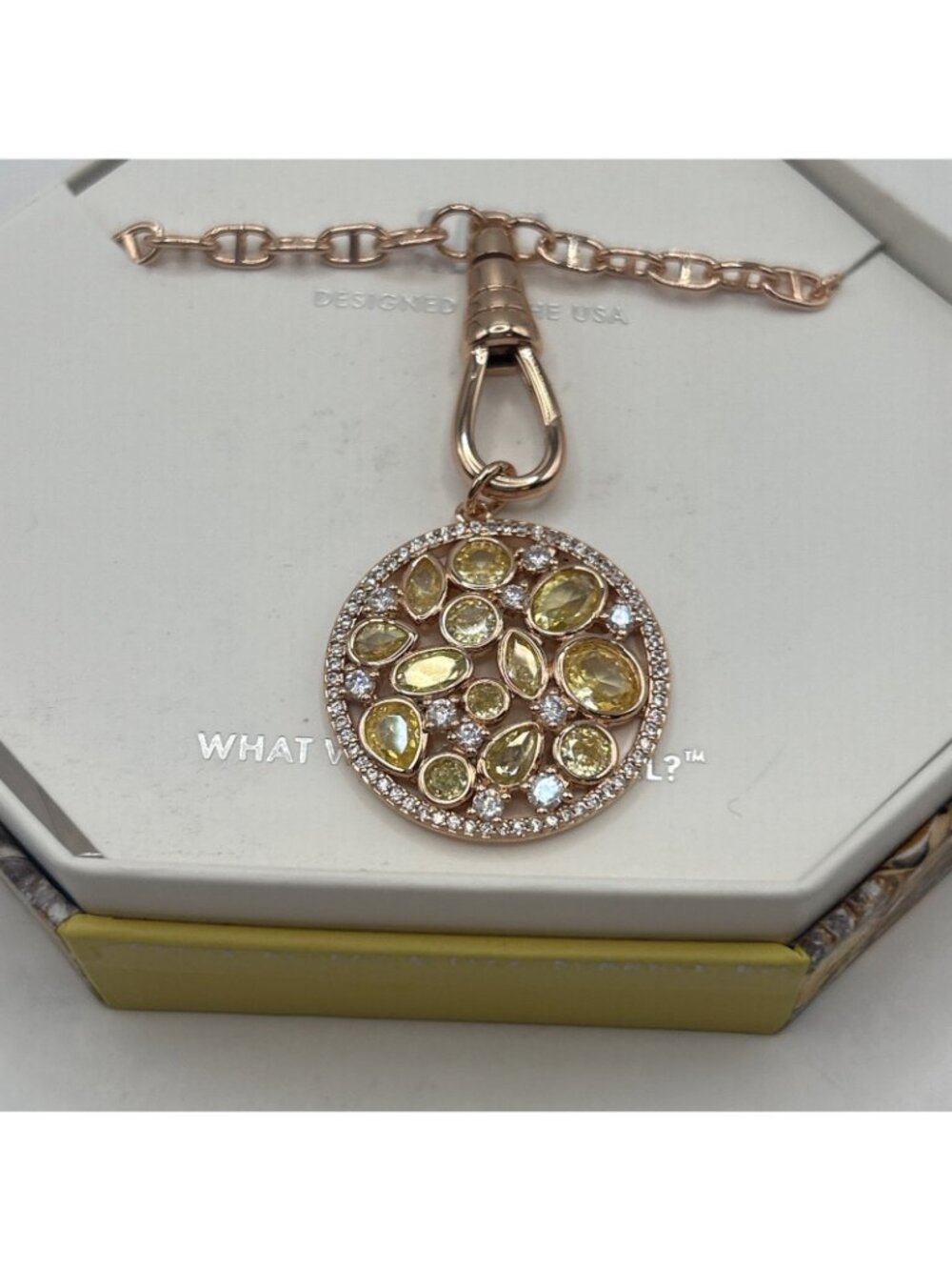 Bomb Party Nov 2025 Necklace NK15625 All That Glimmers, Stays Citrine/Rose gold - Picture 3 of 9